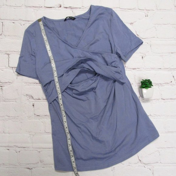 NWT! Crossover Short Sleeve Maternity/Nursing Top - Picture 5 of 6